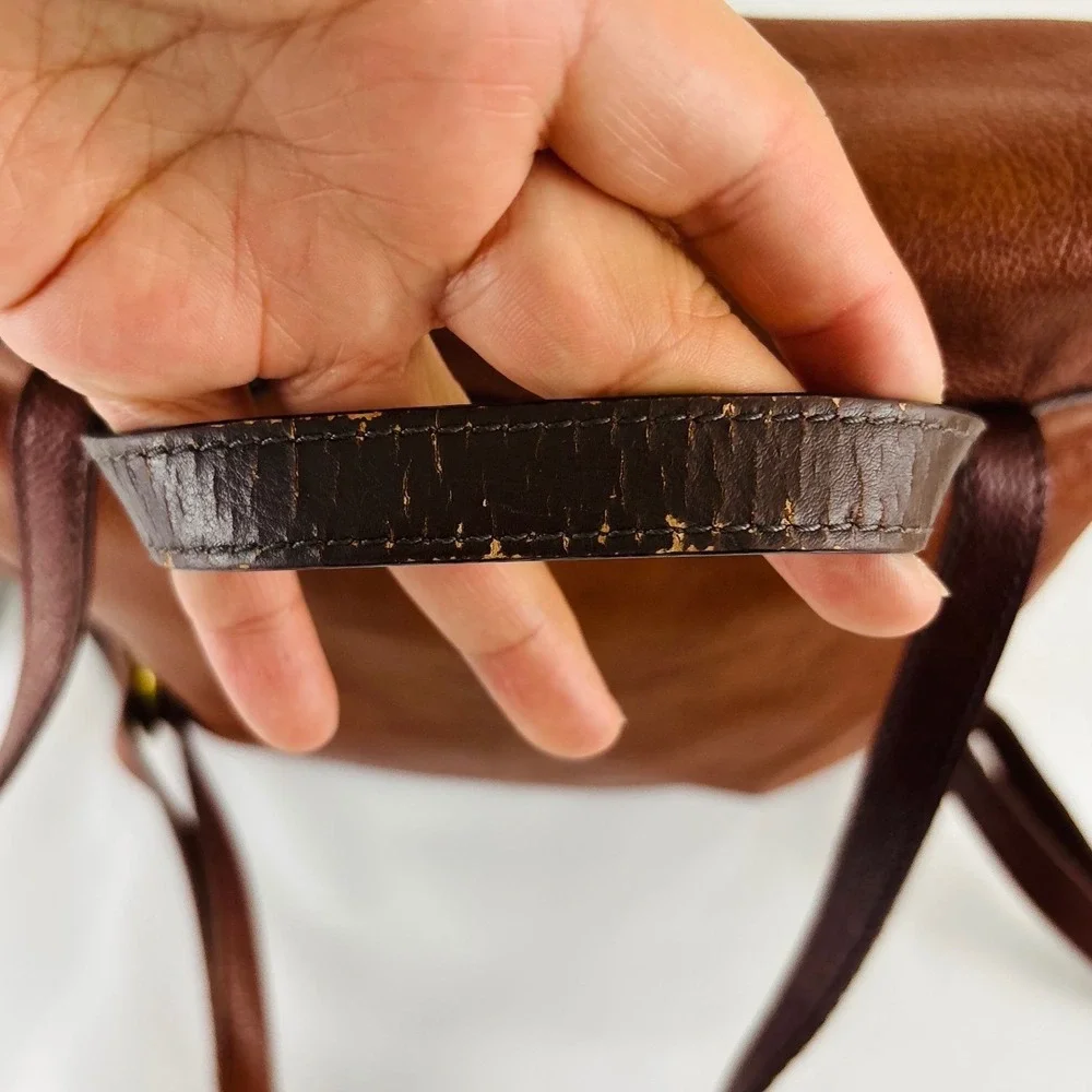 Fossil Claire Brandy Brown Leather Backpack Adjustable Straps - Picture 9 of 14
